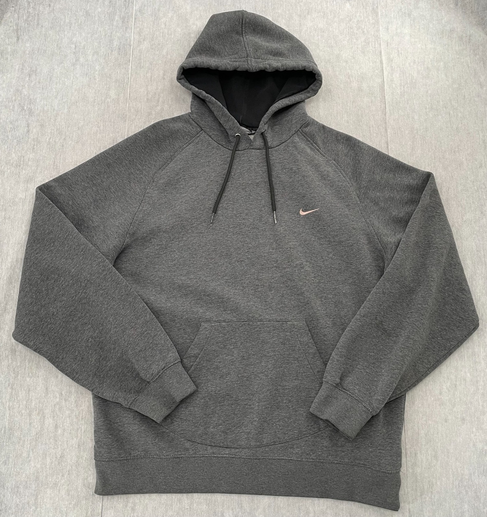 VINTAGE Nike Sweater Adult Large Gray Hoodie Swoosh Check Embroidered Logo Men L